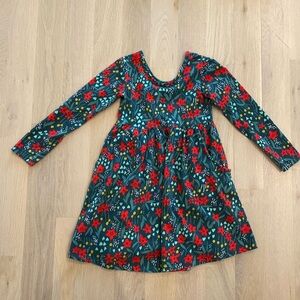 Hanna Andersson holiday flower pocket dress 5T